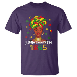 Melanin Queen T Shirt 1865 Juneteenth Celebrate African American Freedom Day for Women TS01 Purple Printyourwear