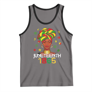 Melanin Queen Tank Top 1865 Juneteenth Celebrate African American Freedom Day TS01 Deep Heather Black Print Your Wear