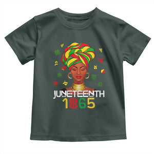 Melanin Queen Toddler T Shirt 1865 Juneteenth Celebrate African American Freedom Day TS01 Dark Forest Green Print Your Wear
