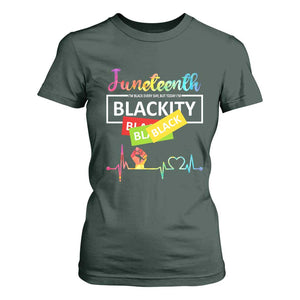 Juneteenth 1865 T Shirt For Women Blackity Heartbeat TS01 Dark Forest Green Print Your Wear