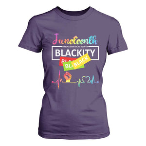 Juneteenth 1865 T Shirt For Women Blackity Heartbeat TS01 Purple Print Your Wear