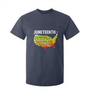 Black History T Shirt For Kid With African Map Juneteenth Celebration TS01 Navy Print Your Wear