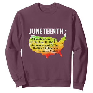Black History Themed Sweatshirt With African Map Juneteenth Celebrates TS01 Maroon Printyourwear