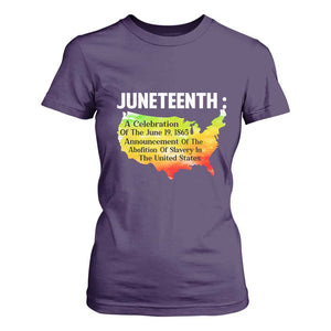 Black History T Shirt For Women With African Map Juneteenth Celebration TS01 Purple Print Your Wear