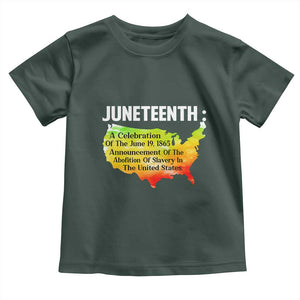 Black History Toddler T Shirt With African Map Juneteenth Celebration TS01 Dark Forest Green Print Your Wear