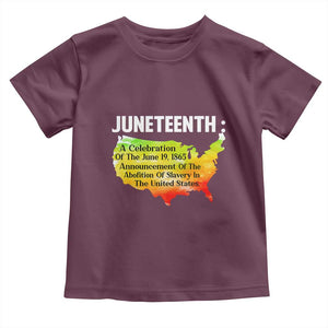 Black History Toddler T Shirt With African Map Juneteenth Celebration TS01 Maroon Print Your Wear