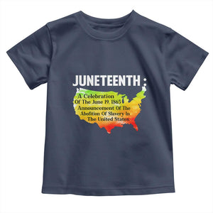 Black History Toddler T Shirt With African Map Juneteenth Celebration TS01 Navy Print Your Wear