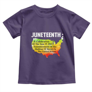 Black History Toddler T Shirt With African Map Juneteenth Celebration TS01 Purple Print Your Wear