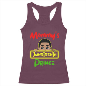 Mommy's Juneteenth Prince Racerback Tank Top Black Boy TS01 Maroon Print Your Wear