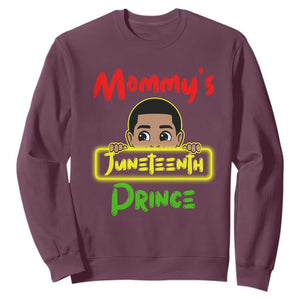 Mommy's Juneteenth Prince Funny Sweatshirt TS01 Maroon Printyourwear