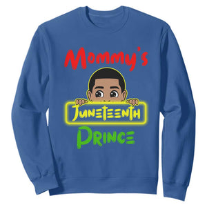 Mommy's Juneteenth Prince Funny Sweatshirt TS01 Royal Blue Printyourwear