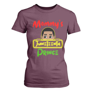 Mommy's Juneteenth Prince T Shirt For Women Black Boy TS01 Maroon Print Your Wear