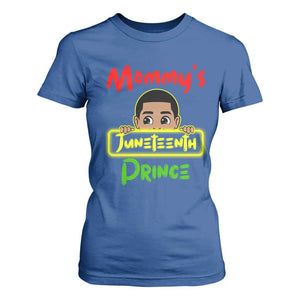 Mommy's Juneteenth Prince T Shirt For Women Black Boy TS01 Royal Blue Print Your Wear