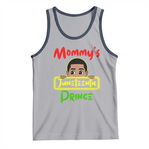 Mommy's Juneteenth Prince Tank Top Black Boy TS01 Athletic Heather Navy Print Your Wear