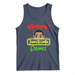 Mommy's Juneteenth Prince Tank Top Black Boy TS01 Navy Print Your Wear