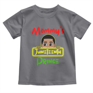 Mommy's Juneteenth Prince Toddler T Shirt Black Boy TS01 Charcoal Print Your Wear