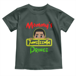 Mommy's Juneteenth Prince Toddler T Shirt Black Boy TS01 Dark Forest Green Print Your Wear