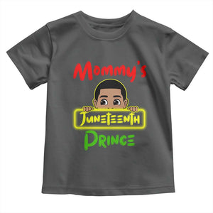 Mommy's Juneteenth Prince Toddler T Shirt Black Boy TS01 Dark Heather Print Your Wear