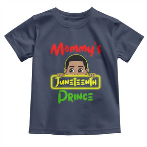Mommy's Juneteenth Prince Toddler T Shirt Black Boy TS01 Navy Print Your Wear