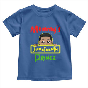 Mommy's Juneteenth Prince Toddler T Shirt Black Boy TS01 Royal Blue Print Your Wear