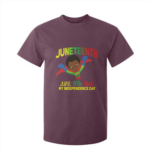 Juneteenth Is My Independence Day T Shirt For Kid Super Hero Black Boy TS01 Maroon Print Your Wear
