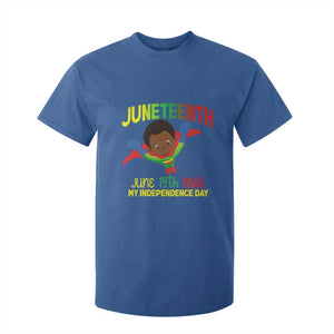 Juneteenth Is My Independence Day T Shirt For Kid Super Hero Black Boy TS01 Royal Blue Print Your Wear