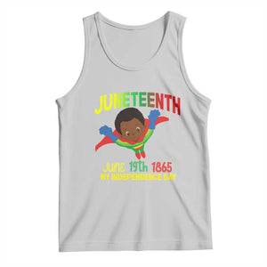 Juneteenth Is My Independence Day Tank Top Super Hero Black Boy TS01 Ash Print Your Wear