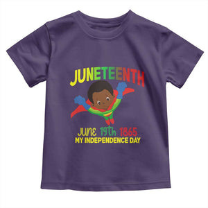 Juneteenth Is My Independence Day Toddler T Shirt Super Hero Black Boy TS01 Purple Print Your Wear
