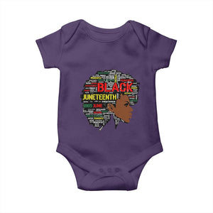 Black Heritage Pride Baby Onesie For Melanin Black Women Natural Hair Afro Word Art TS01 Purple Print Your Wear