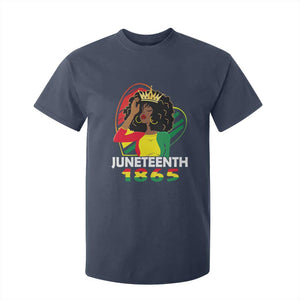 Queen Afro T Shirt For Kid Juneteenth 1865 TS01 Navy Print Your Wear