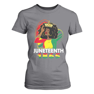 Queen Afro T Shirt For Women Juneteenth 1865 TS01 Charcoal Print Your Wear