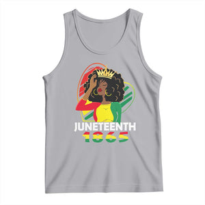 Queen Afro Tank Top Juneteenth 1865 TS01 Athletic Heather Print Your Wear
