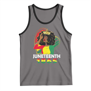 Queen Afro Tank Top Juneteenth 1865 TS01 Deep Heather Black Print Your Wear