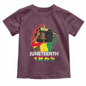 Queen Afro Toddler T Shirt Juneteenth 1865 TS01 Maroon Print Your Wear