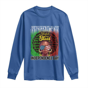 Juneteenth Is My Independence Day Long Sleeve Shirt For Black Queen Not July 4th TS01 Royal Blue Print Your Wear