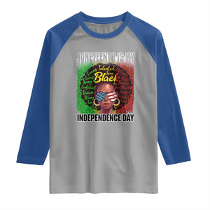 Juneteenth Is My Independence Day Raglan Shirt For Black Queen Not July 4th TS01 Sport Gray Royal Print Your Wear