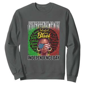 Juneteenth Is My Independence Day Sweatshirt For Black Queen Not July 4th TS01 Dark Heather Printyourwear