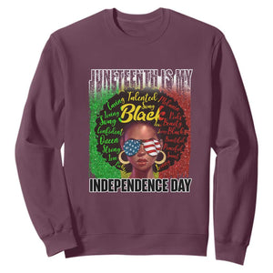 Juneteenth Is My Independence Day Sweatshirt For Black Queen Not July 4th TS01 Maroon Printyourwear