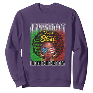 Juneteenth Is My Independence Day Sweatshirt For Black Queen Not July 4th TS01 Purple Printyourwear
