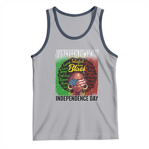 Juneteenth Is My Independence Day Tank Top For Black Queen Not July 4th TS01 Athletic Heather Navy Print Your Wear