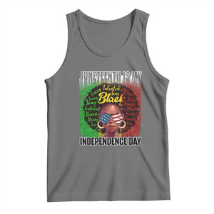 Juneteenth Is My Independence Day Tank Top For Black Queen Not July 4th TS01 Black Heather Print Your Wear