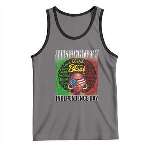 Juneteenth Is My Independence Day Tank Top For Black Queen Not July 4th TS01 Deep Heather Black Print Your Wear