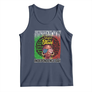 Juneteenth Is My Independence Day Tank Top For Black Queen Not July 4th TS01 Navy Print Your Wear