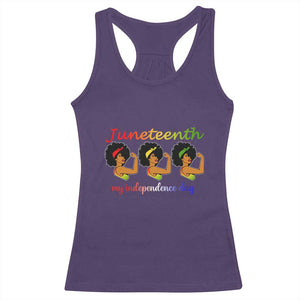 African American History Racerback Tank Top Juneteenth Is My Independence Day Freedom Black Women TS01 Purple Print Your Wear