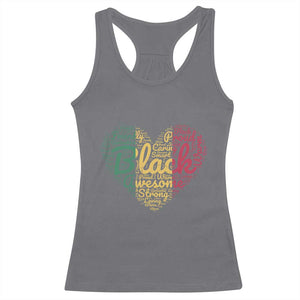 Black Awesome Strong Inspirational Racerback Tank Top African American Pride Juneteenth BHM TS01 Charcoal Print Your Wear