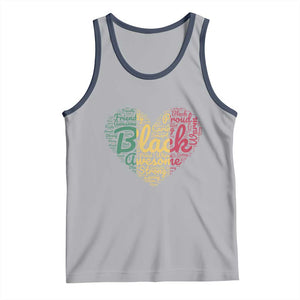 Black Awesome Strong Inspirational Tank Top African American Pride Juneteenth BHM TS01 Athletic Heather Navy Print Your Wear