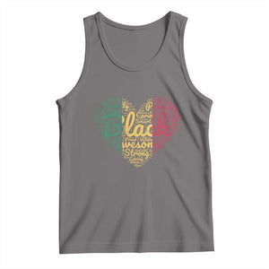 Black Awesome Strong Inspirational Tank Top African American Pride Juneteenth BHM TS01 Deep Heather Print Your Wear