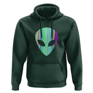 Alien Head Holographic Cute UFO Hoodie TS01 Dark Forest Green Print Your Wear
