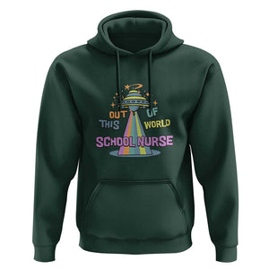 Retro School Nurse Is Out Of This World RN Space UFO Hoodie TS01 Dark Forest Green Print Your Wear