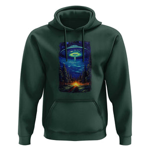 UFO Aliens Flying Saucer - Van Gogh Style - Starry Night Hoodie TS01 Dark Forest Green Print Your Wear